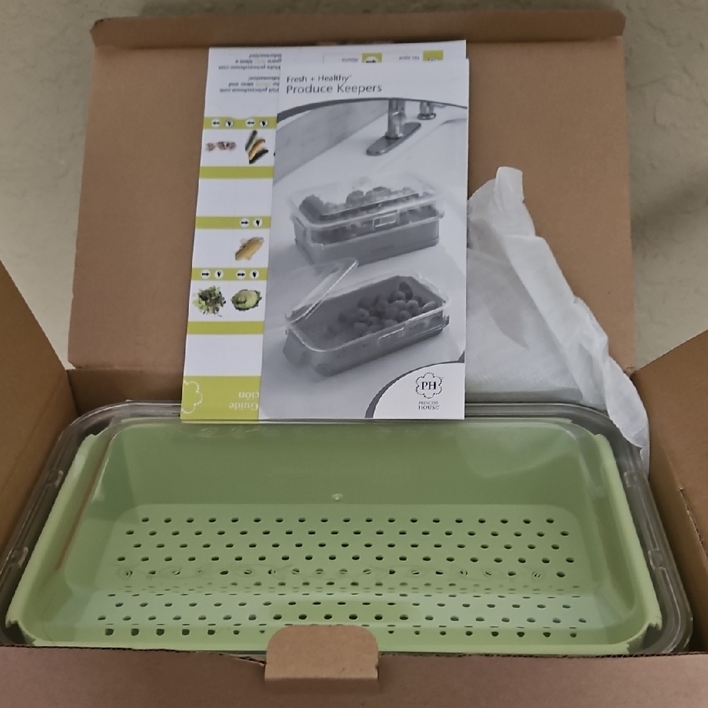 Princess House Green Food Storage Tray